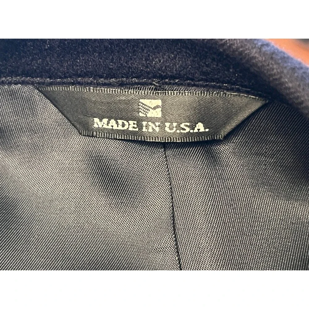 Vtg Barney’s New York Men's 42R Cashmere Navy Blue Blazer Jacket USA Union Made